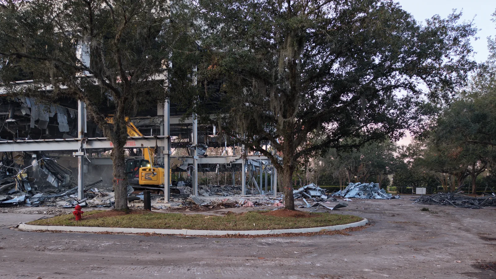 ELEV8 excavator working inside the partially demolished Prominence Building 300